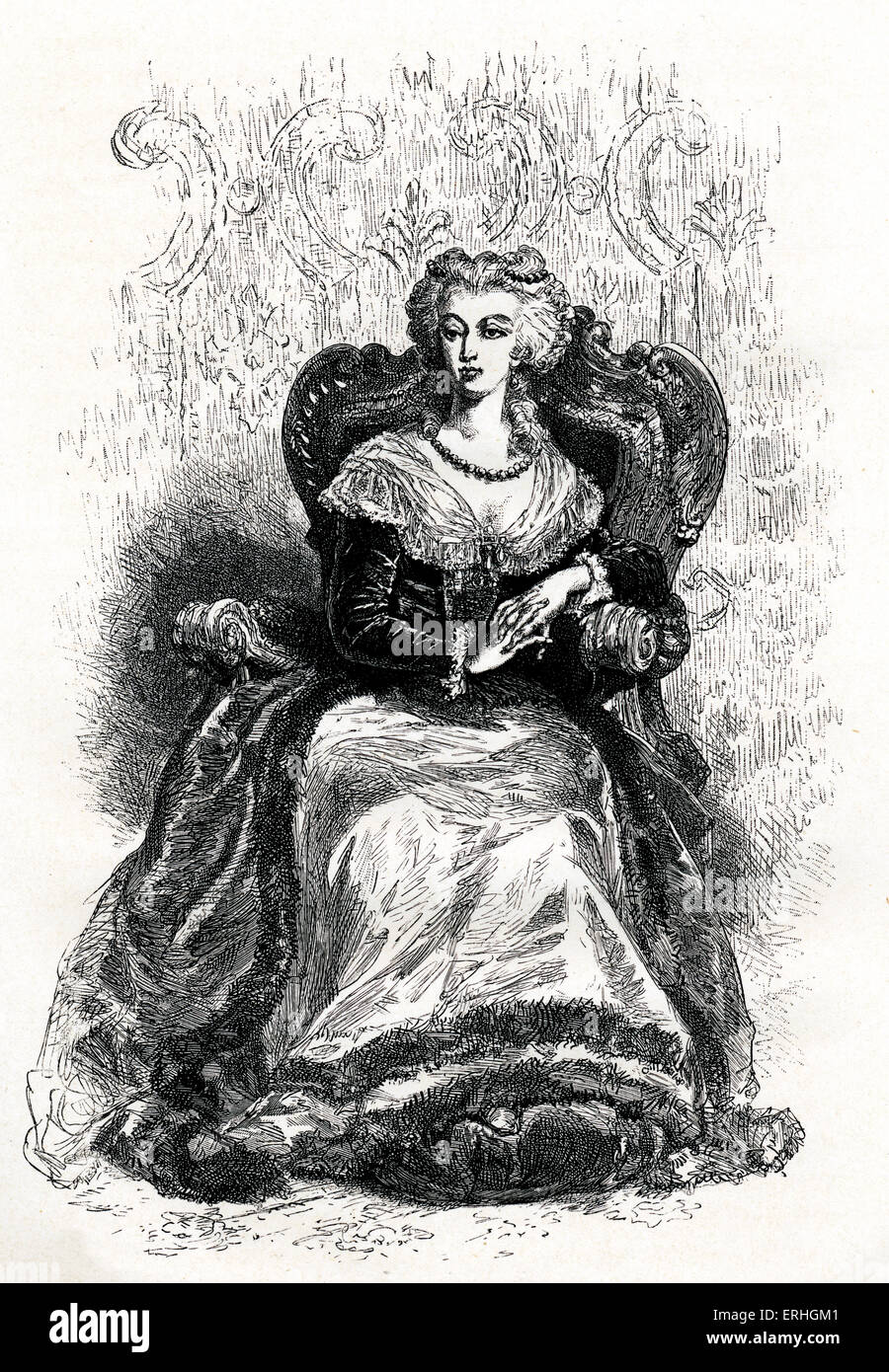Marie Antoinette - portrait de la reine française. 2 novembre 1755 - 16 octobre 1793. Guillotiné pendant la Révolution française. Banque D'Images