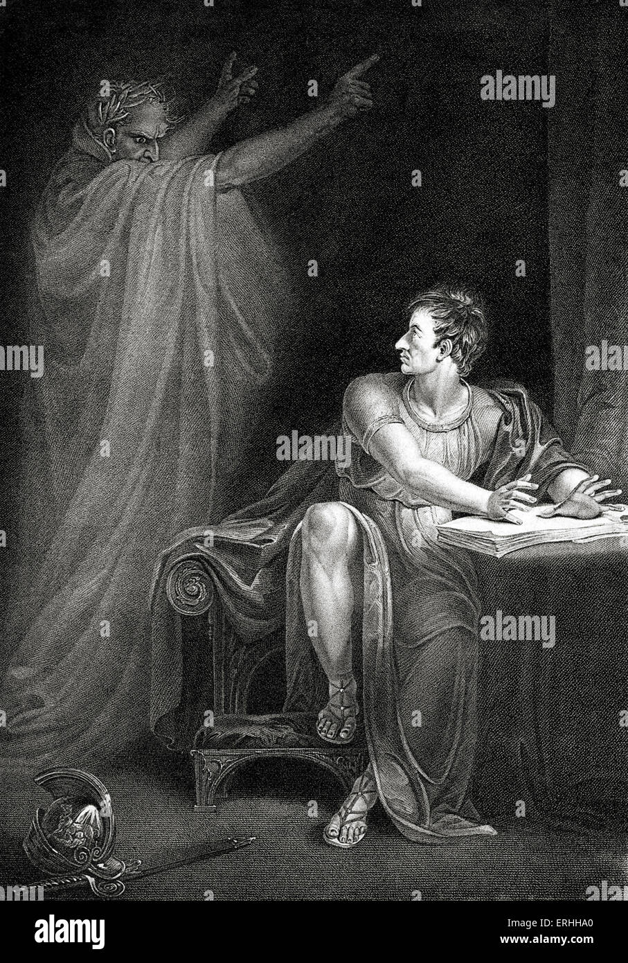 William Shakespeare 's jouer Jules César - Acte IV Scène III : Brutus et le fantôme de César. Le poète et dramaturge anglais. 26 Banque D'Images