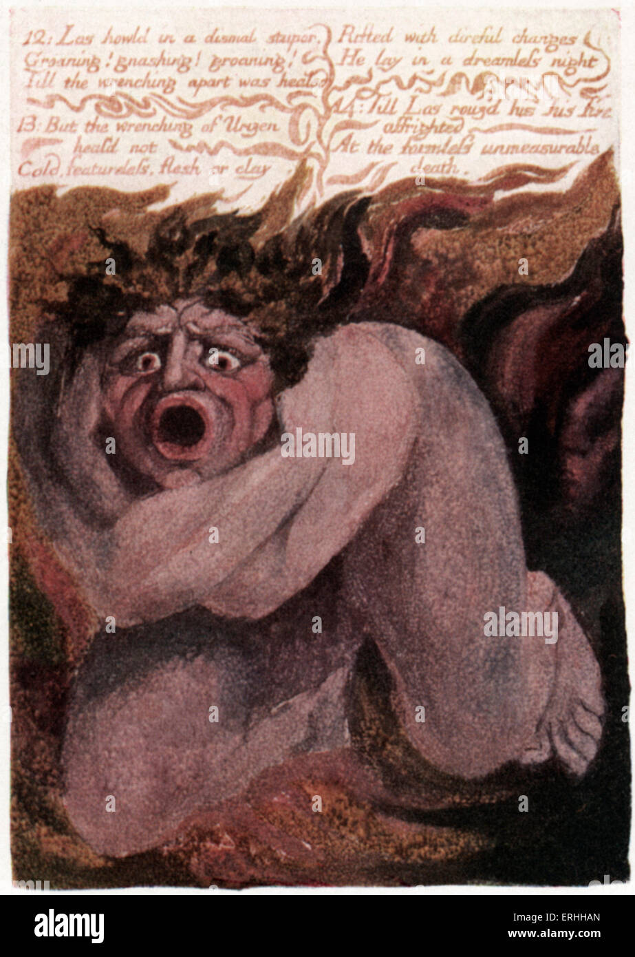 William Blake, 'Le Livre d'Urizen' - portrait de Los 'grogne ! Des grincements ! Grogne !'. Conçu et écrit par les Britanniques Banque D'Images