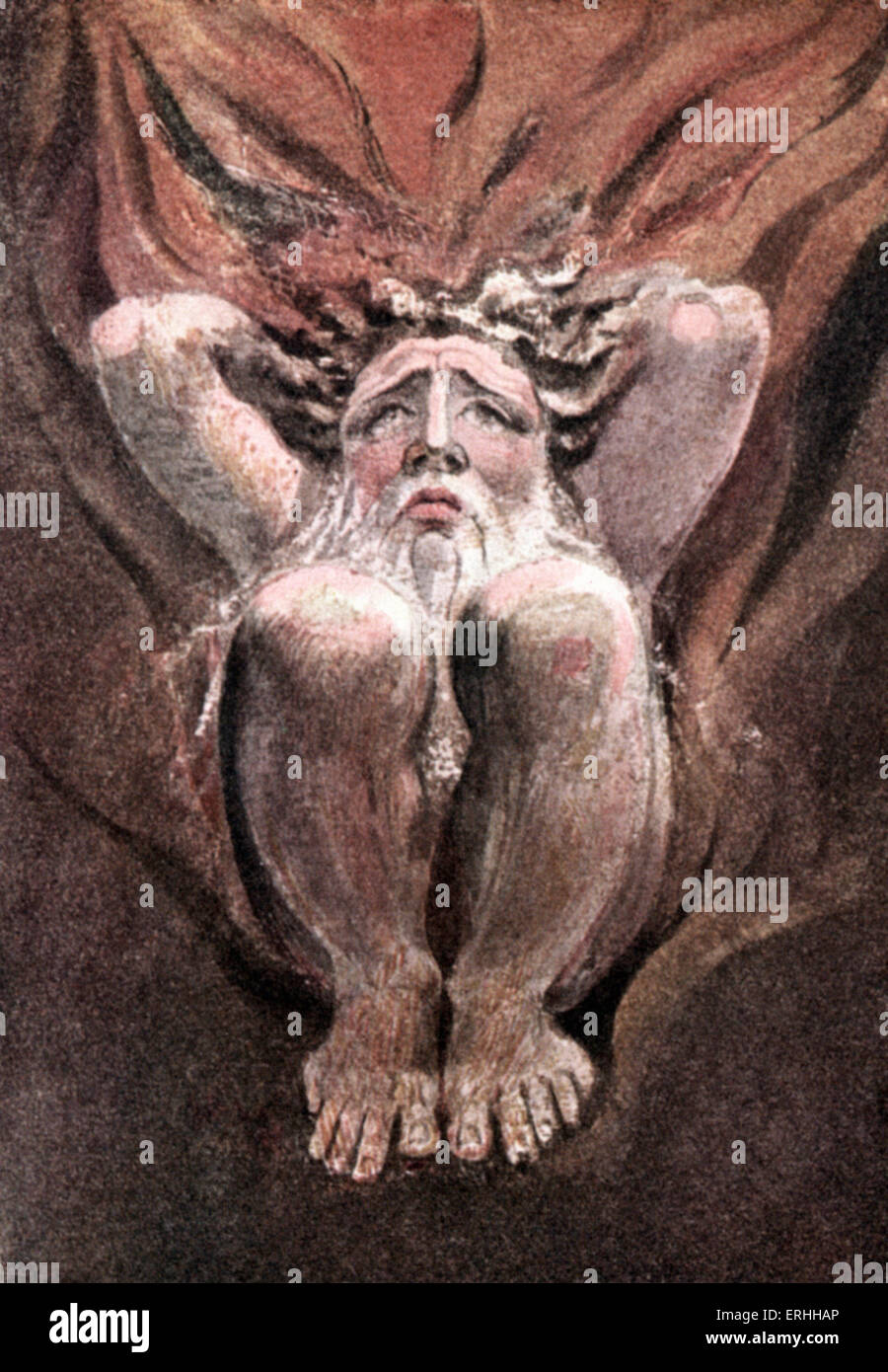 William Blake, 'Le Livre d'Urizen' - portrait de feu. Conçu et écrit par le poète britannique, peintre et graveur dans Banque D'Images