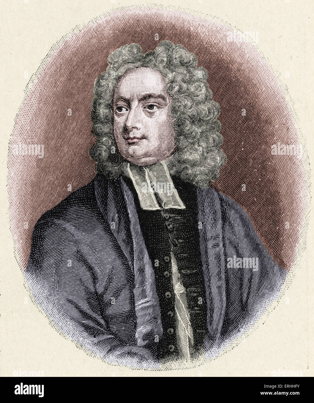 Jonathan Swift - portrait - Anglais auteur irlandais le 30 novembre 1667 - Le 19 octobre 1745. De George Vertue 's la gravure. Colorisées Banque D'Images