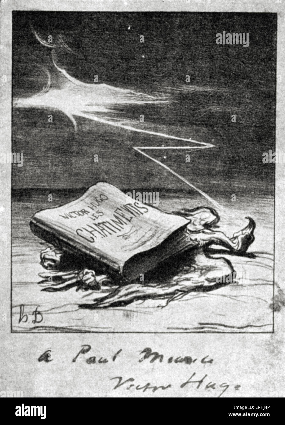 Victor Hugo - page de titre du recueil de poèmes "Les Châtiments" (Les peines), Paris 1870. Avec Banque D'Images