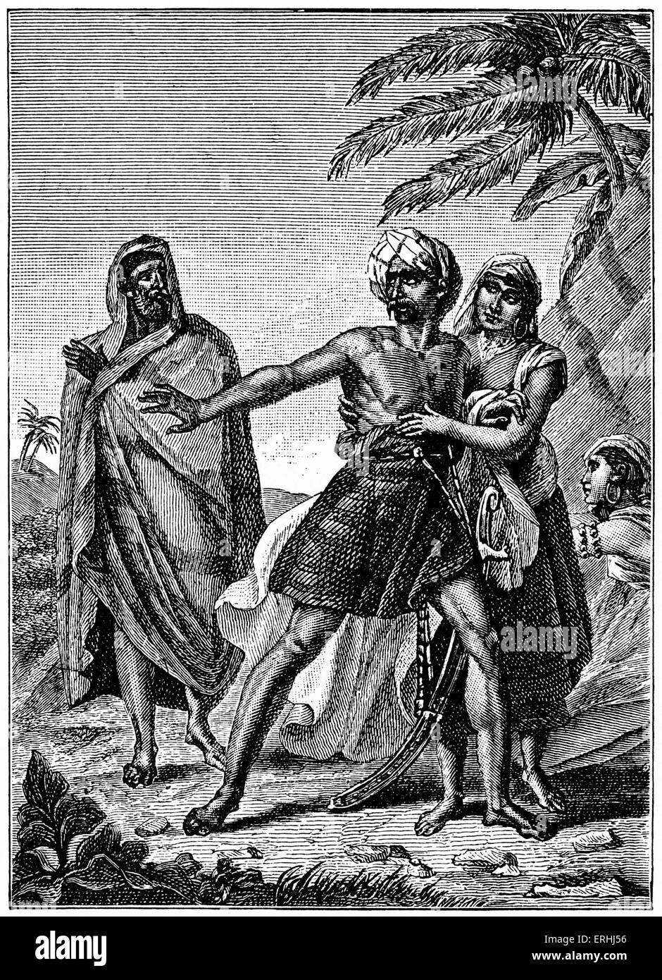 Jean-François Ducis - illustration pour le dramaturge français 's play 'Abufard ou la famille arabe" (1795) 22 août 1733 - 31 Banque D'Images