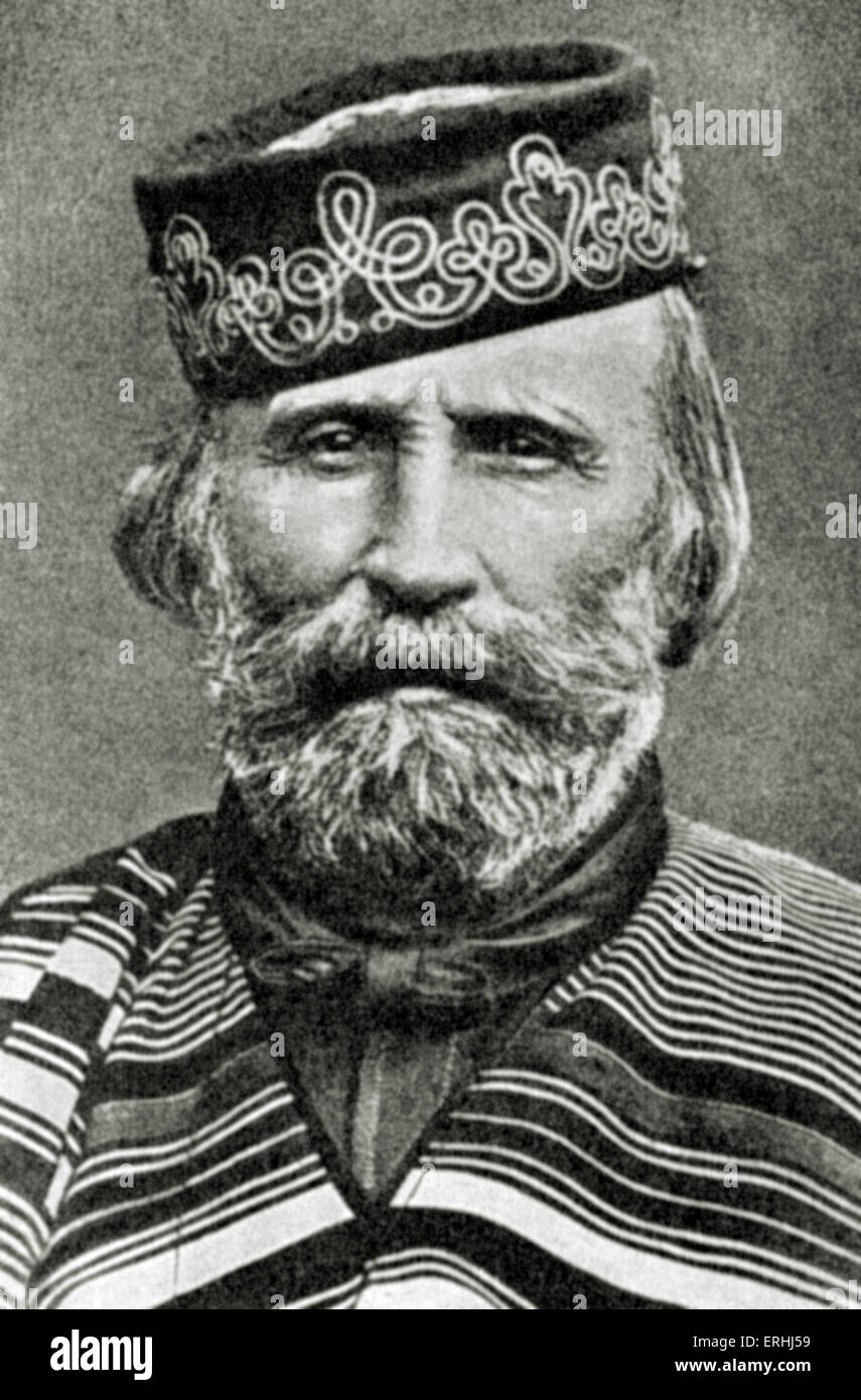 Giuseppe Garibaldi - portrait de la patriote italien et soldat de la Renaissance en 1866. 4 juillet 1807 - 2 juin 1882 Banque D'Images