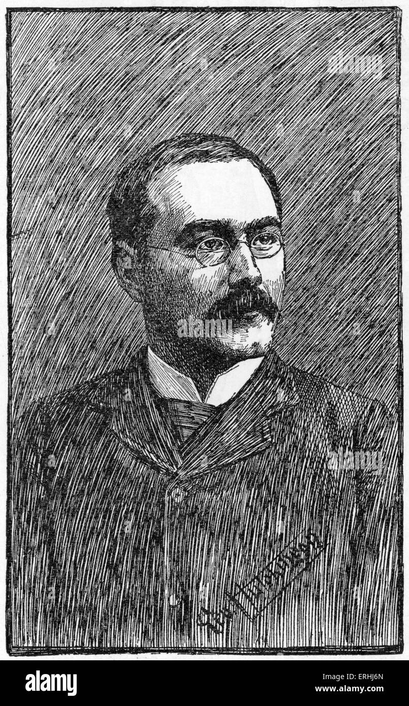 Rudyard Kipling - portrait de l'écrivain et poète anglais. 30 Décembre 1865 - 18 janvier 1936. Banque D'Images