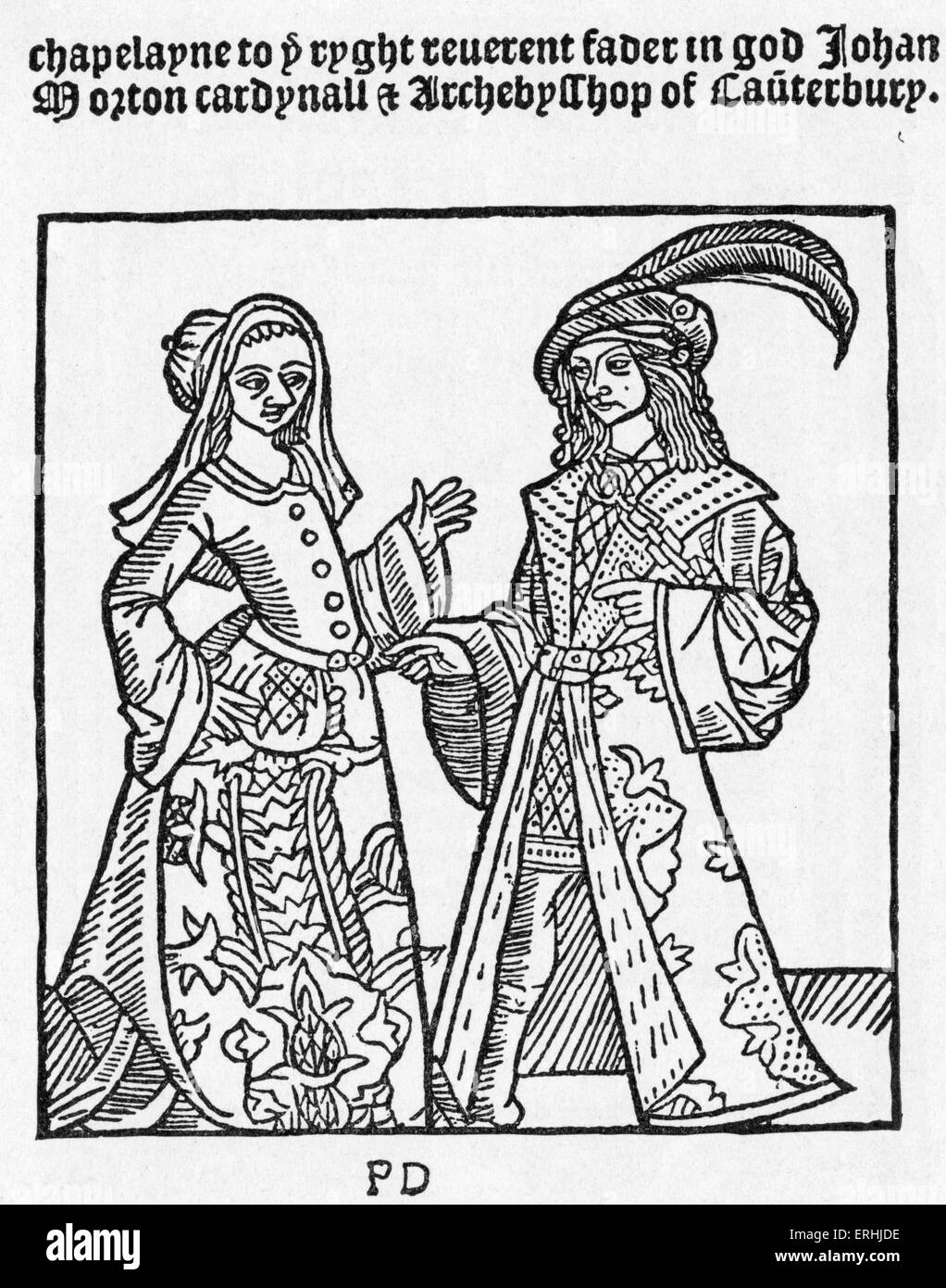 Henry Medwall - page de titre de la première dramaturge vernaculaire anglais connu, de jeux 'fulgens et Lucrece' (1497). Imprimer par J. Banque D'Images