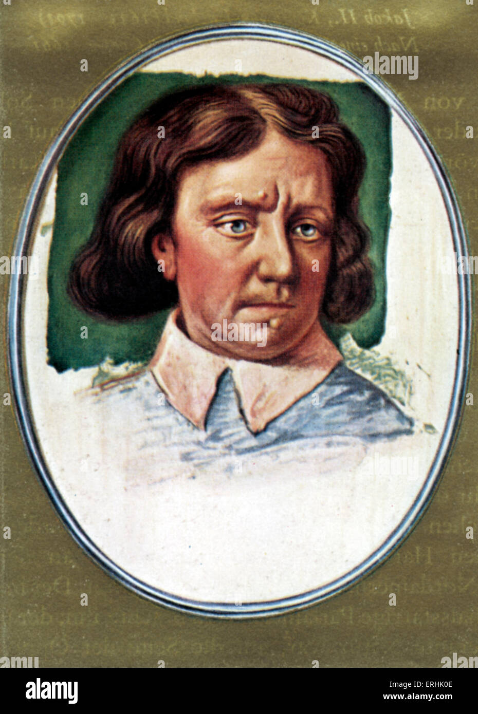 Oliver Cromwell portrait. Chef militaire et homme politique anglais. Après une miniature par Samuel Cooper. 25 avril 1599 - 3 Banque D'Images