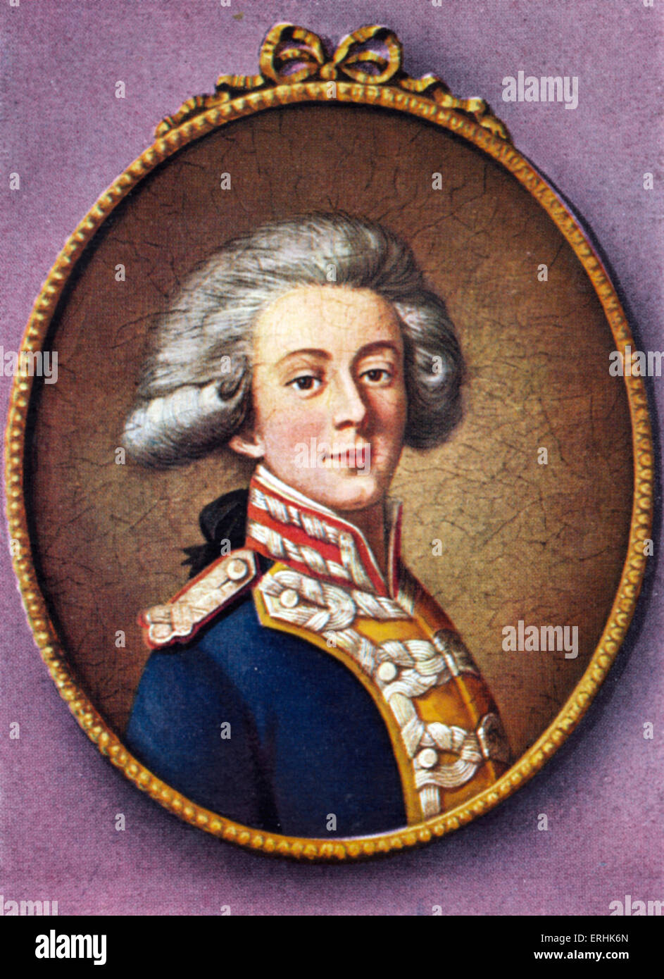 Pierre-Paul, marquis de La Fayette. Portrait de l'aristocrate français. Il a participé à l'Américain et Français Banque D'Images