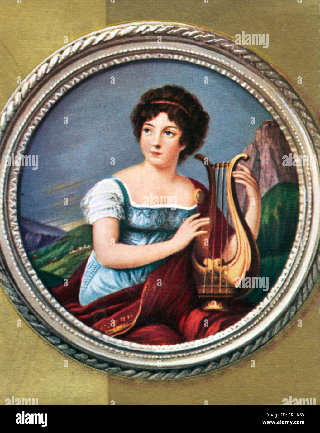 Anne Louise Germaine de Staël - communément connu sous le nom de Madame de Staël. Portrait de l'écrivain franco-suisse jouant de la lyre. 22 Banque D'Images