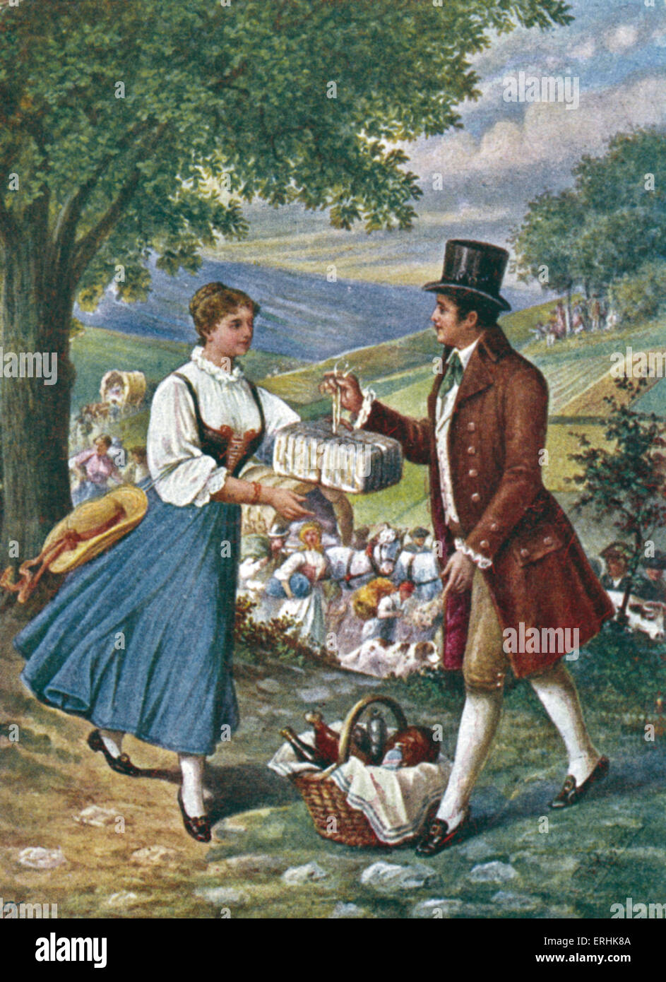 Johann Wolfgang von Goethe 's 'Hermann et Dorothea' - scène du poème épique. L'écrivain allemand, philosophe et scientifique. 28 Banque D'Images