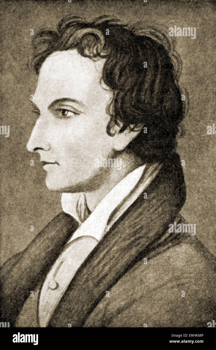 William Hazlitt - portrait de l'écrivain et critique littéraire. À partir d'un dessin au crayon par W. Bewick. WH : 10 avril 1778 - 18 septembre 1830. Banque D'Images