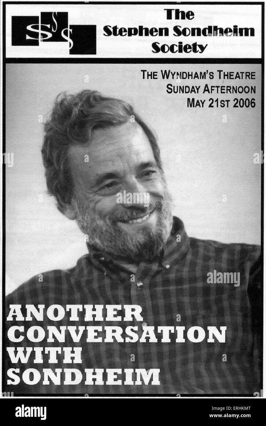 Stephen Sondheim Society - couverture du programme pour 'une autre conversation avec Sondhiem. Wyndham's Theatre, le 21 mai 2006. SS : Banque D'Images