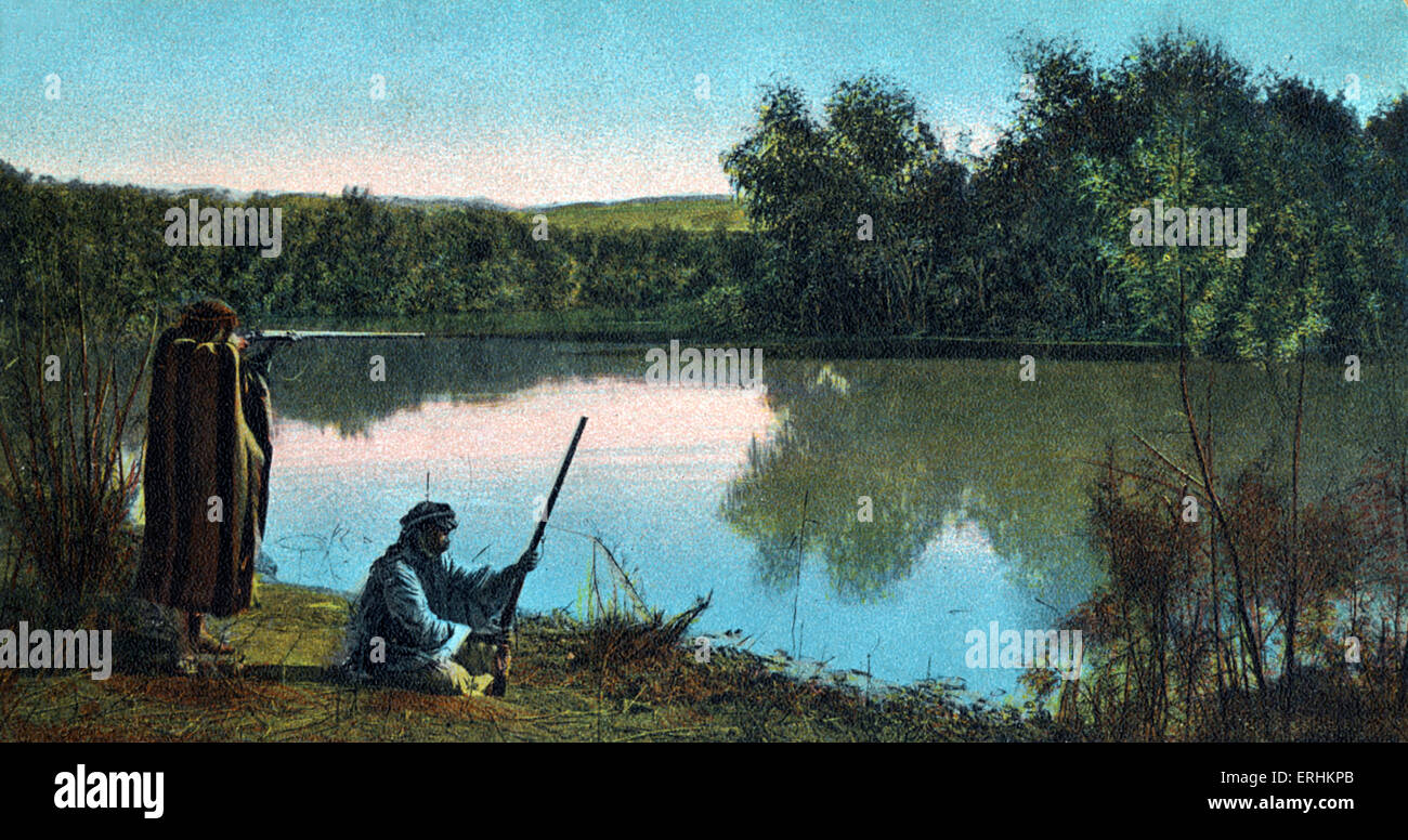 Jourdain - deux hommes arabes la chasse de la faune. Site du baptême de Jésus par Jean le Baptiste. Banque D'Images