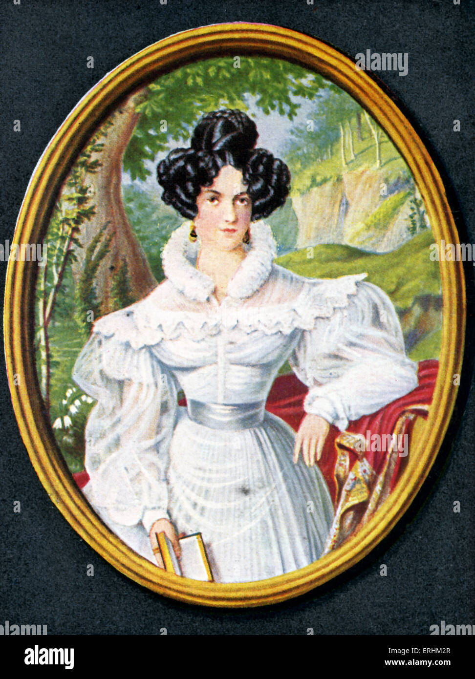 Thérèse Peche - portrait de l'actrice autrichienne. TP : 1808 - 1882. Après une miniature de l'artiste allemand Wilhelm von Harnier Banque D'Images