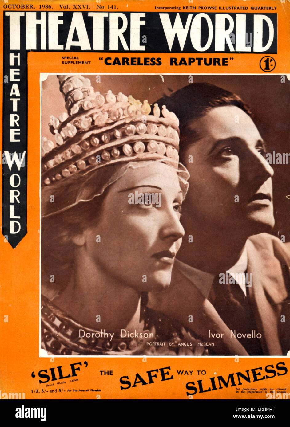 Dorothy Dickson & Ivor Novello dans la pièce 'Careless Rapture', joué au Théâtre de Drury Lane, London, septembre 1936. Banque D'Images
