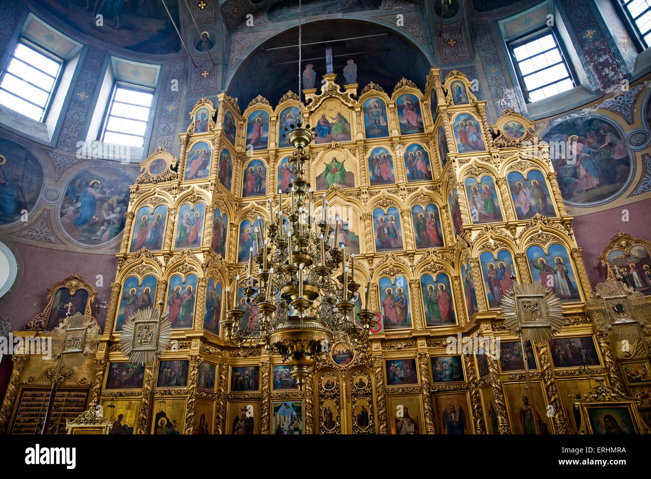 L'intérieur de l'église Chrétienne orthodoxe en Russie Banque D'Images