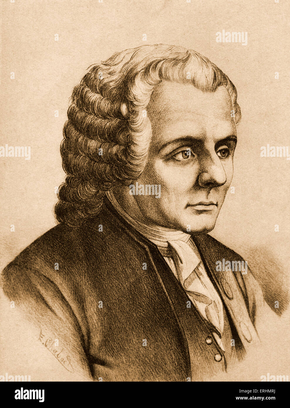 Jean-Jacques Rousseau - Swiss né philosophe français des Lumières. Ses idées  politiques l'influence de la Révolution française Photo Stock - Alamy