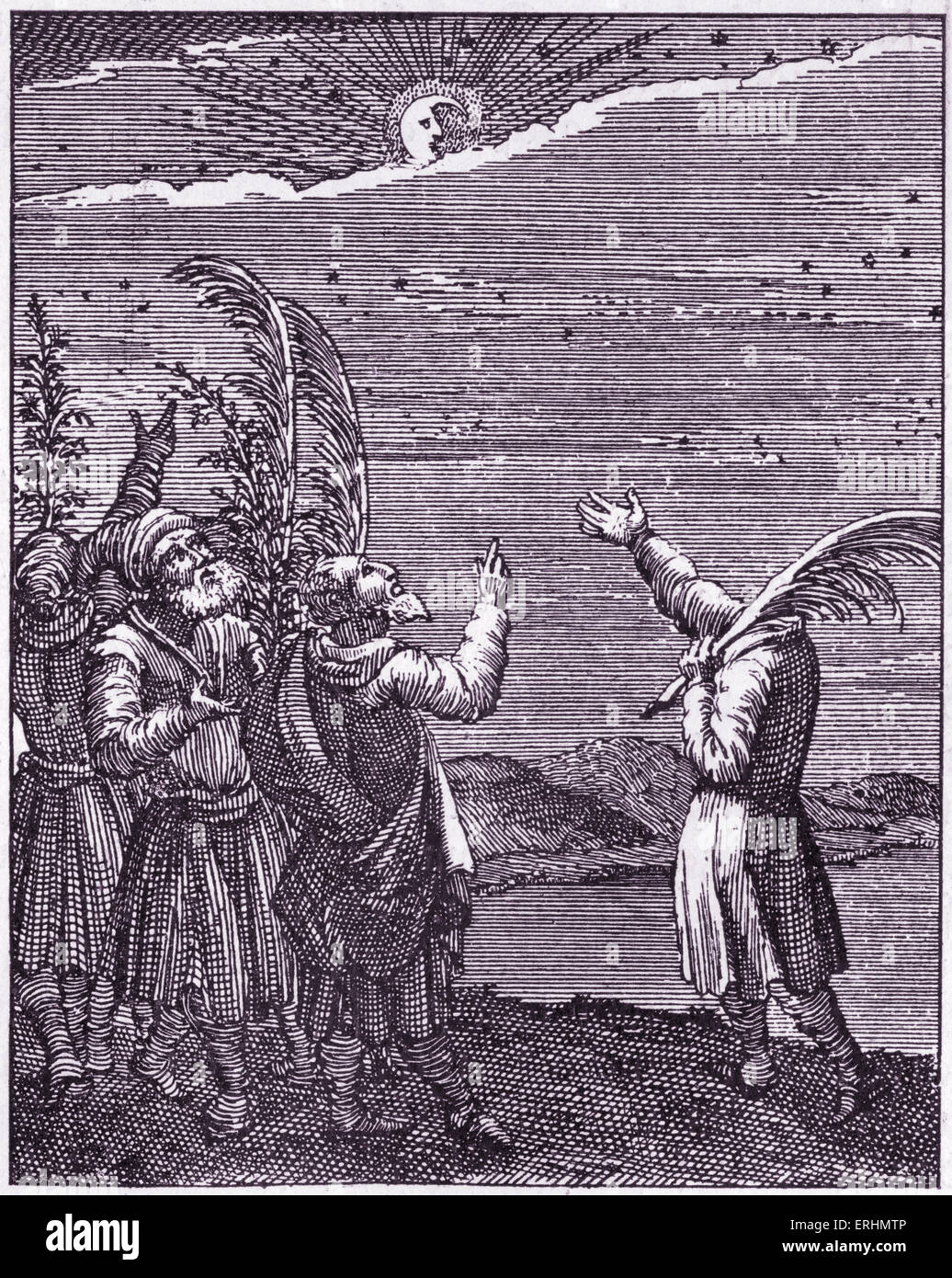 Bénédiction sur la nouvelle lune du livre publié à Utrecht, 1657 Banque D'Images