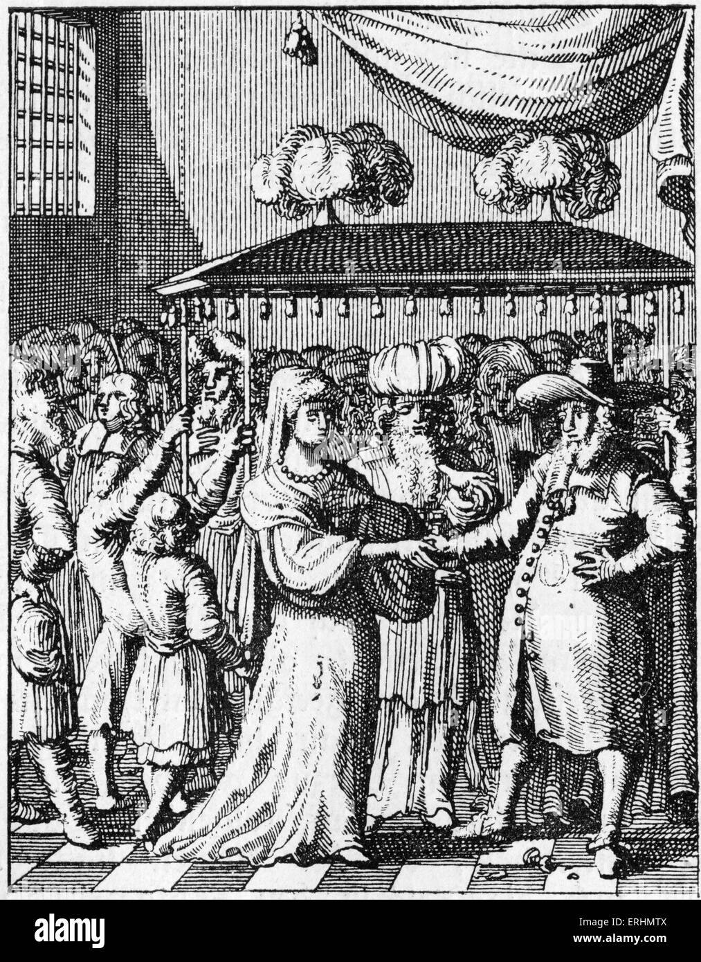 Mariage Mariage juif sous couvert de livre publié à Utrecht, 1657 Banque D'Images