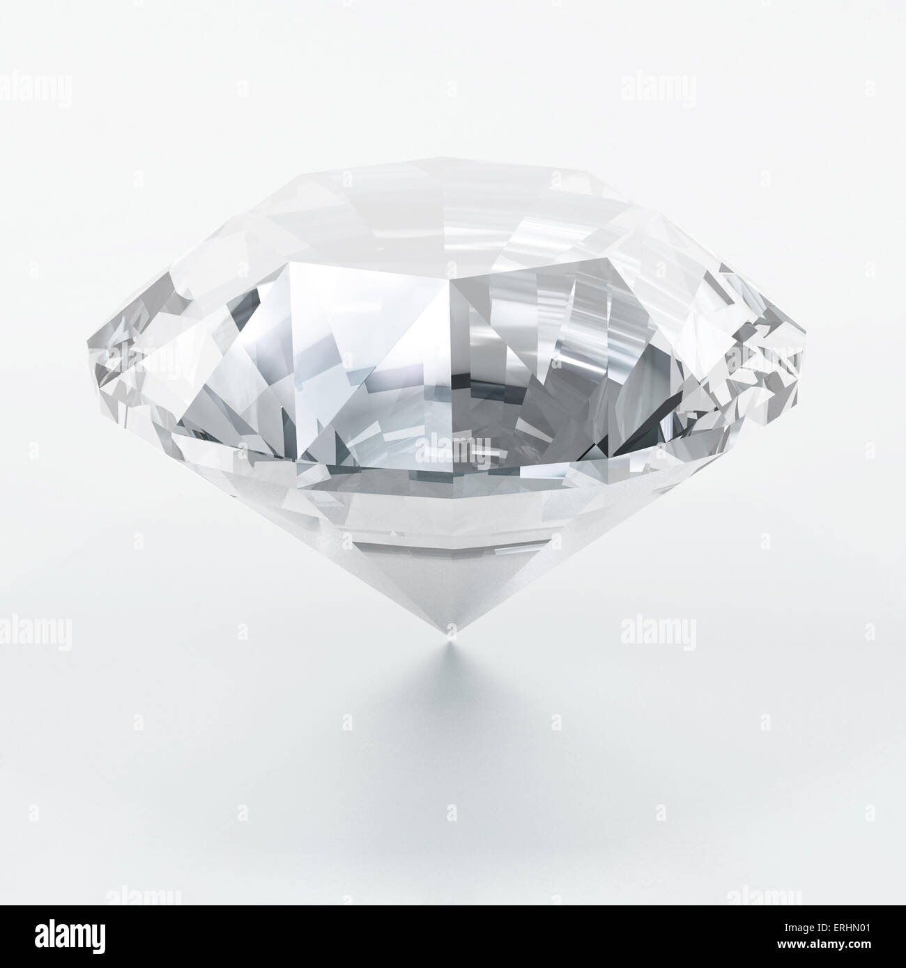 Diamond isolé sur fond blanc. Banque D'Images