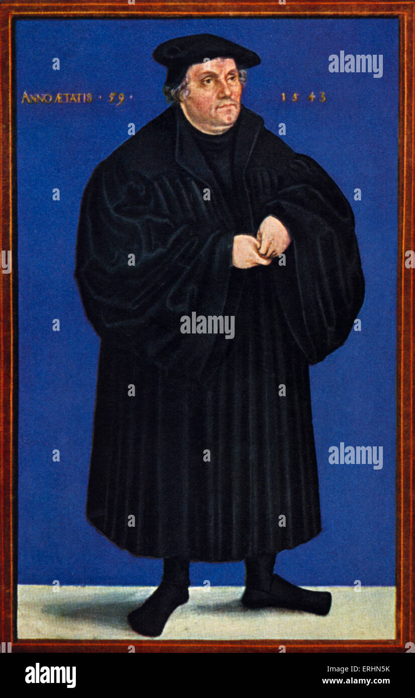 Martin Luther 1543. Portrait du moine allemand et théologien par Lucas Cranach. 10 novembre 1483 - 18 Février 1546 Banque D'Images