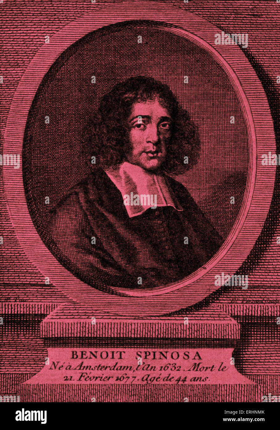 Baruch Spinoza - portrait de la philosophe néerlandais. BS : 24 novembre 1632 - 21 février 1677. Banque D'Images