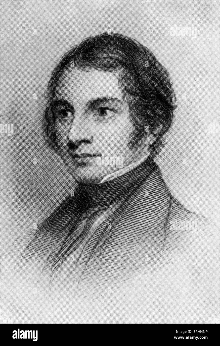 Henry Wadsworth Longfellow - dans sa jeunesse. Le poète américain : 27 février 1807 - 24 mars 1882. Banque D'Images