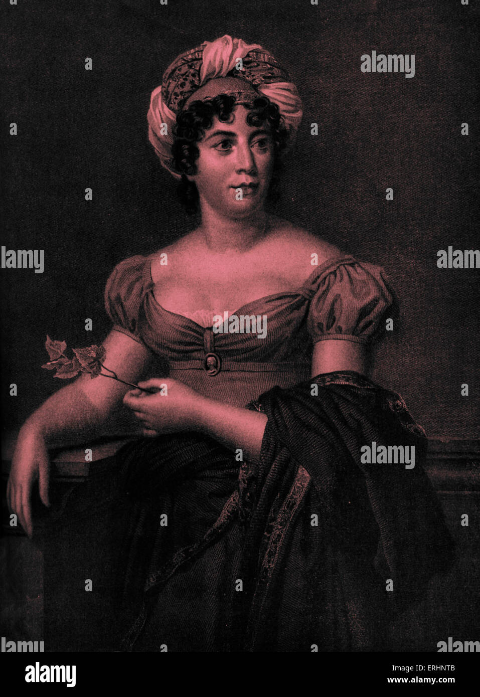Anne Louise Germaine de Staël - communément connu sous le nom de Madame de Staël. Après un portrait dessiné en 1789 l'écrivain franco-suisse.. 22 avril Banque D'Images
