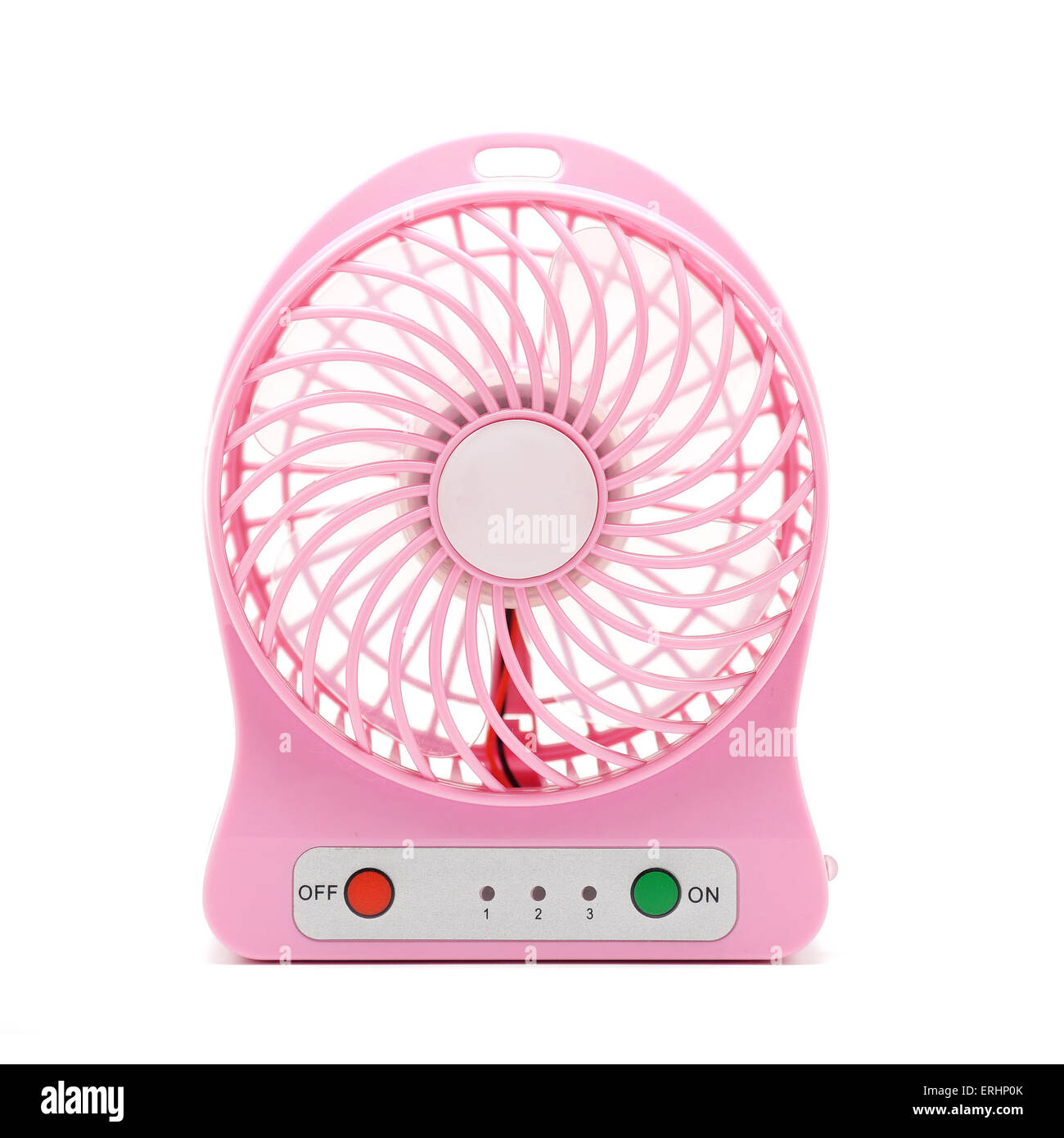 Ventilateur électrique isolé sur fond blanc Banque D'Images