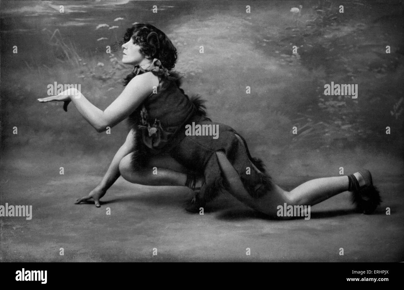 Colette - 1906 comme Le Petit Faune dans le désir, la Chimere et l'Amour au théâtre Mathurins. Sa performance a provoqué un scandale. Banque D'Images