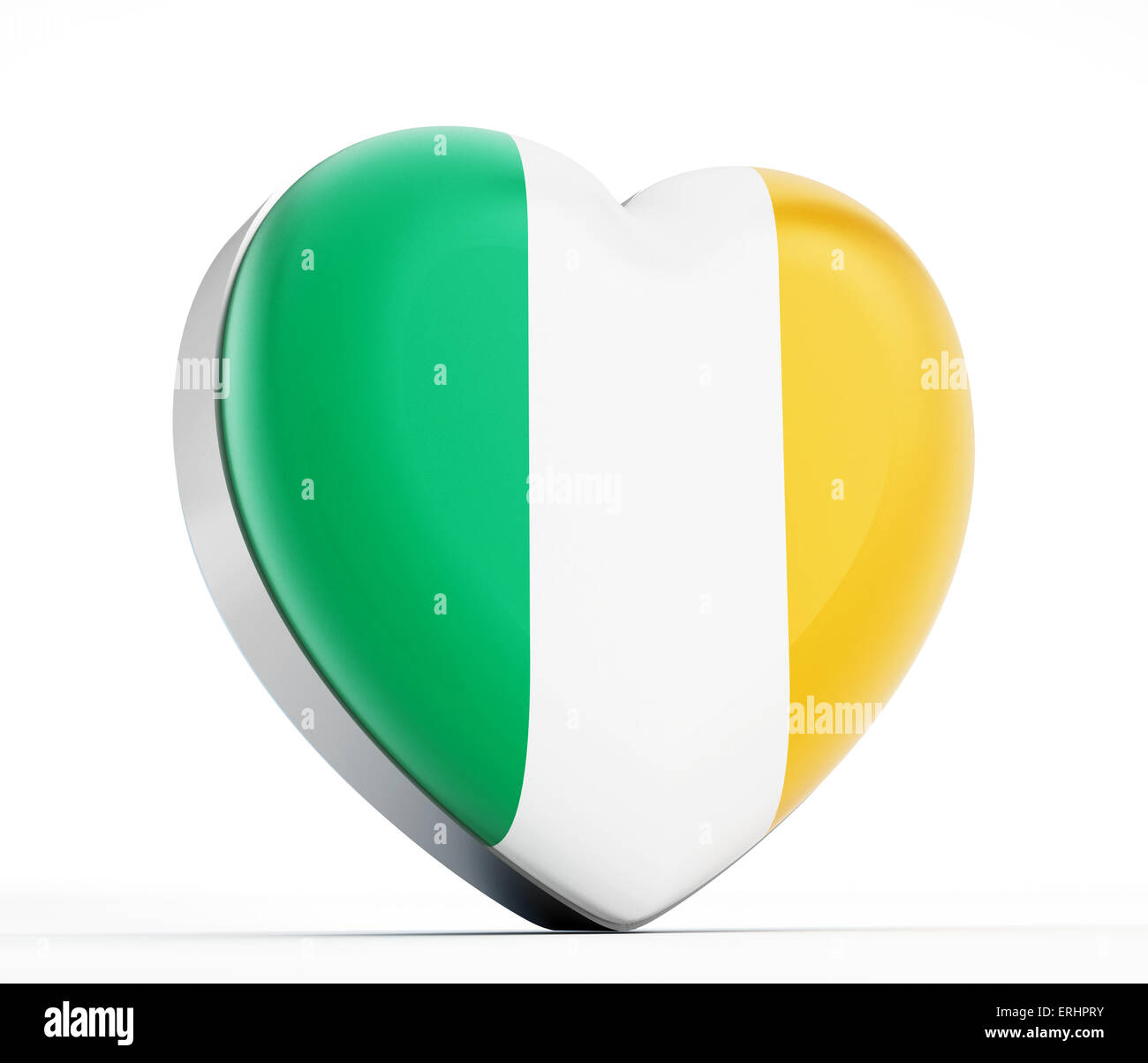 J'aime l'Irlande drapeau irlandais en forme de coeur. Banque D'Images