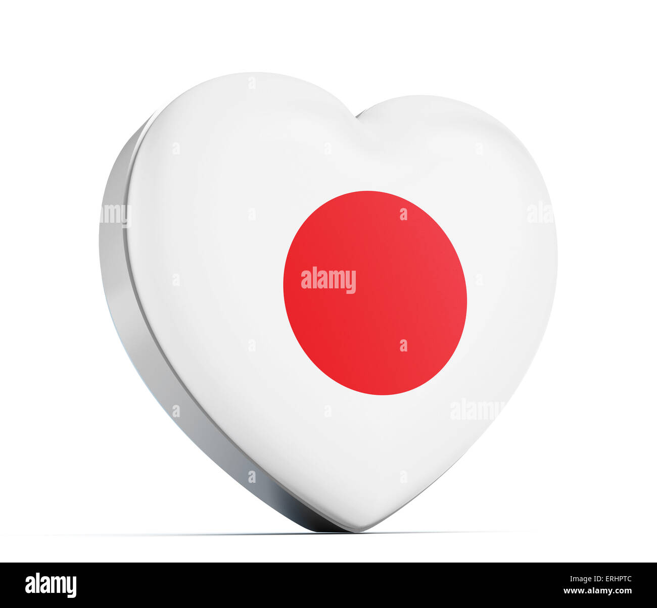 J'aime le Japon drapeau japonais en forme de coeur. Banque D'Images