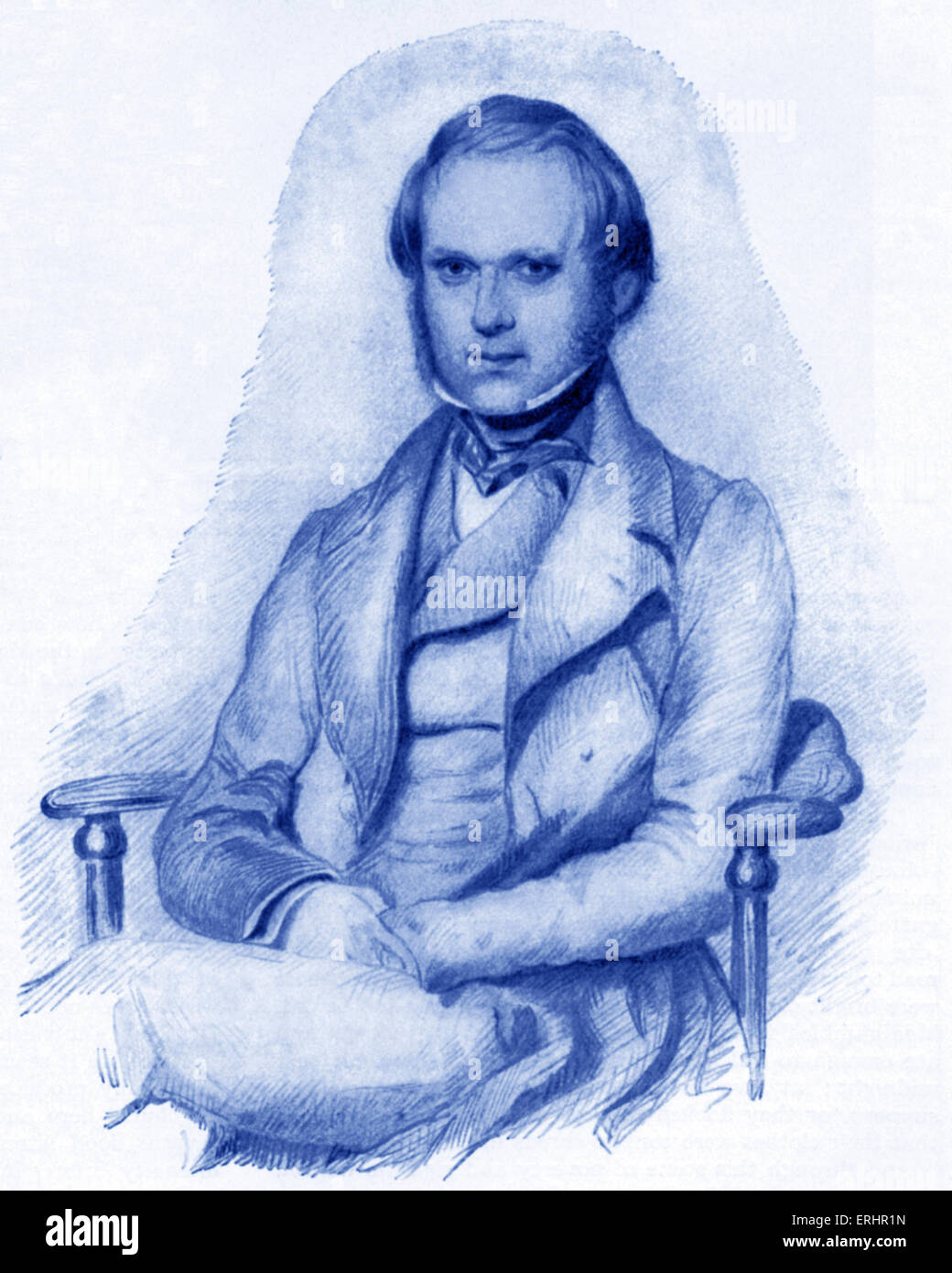 Charles Robert Darwin - portrait de la British naturalist comme un jeune homme. 12 février 1809 - 19 avril 1882. À partir de 'un journal de Banque D'Images