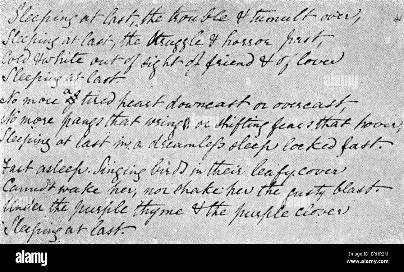 Christina Rossetti - de l'écriture le poète anglais- verset de sa poésie : 5 décembre 1830 - 29 décembre 1894. Banque D'Images