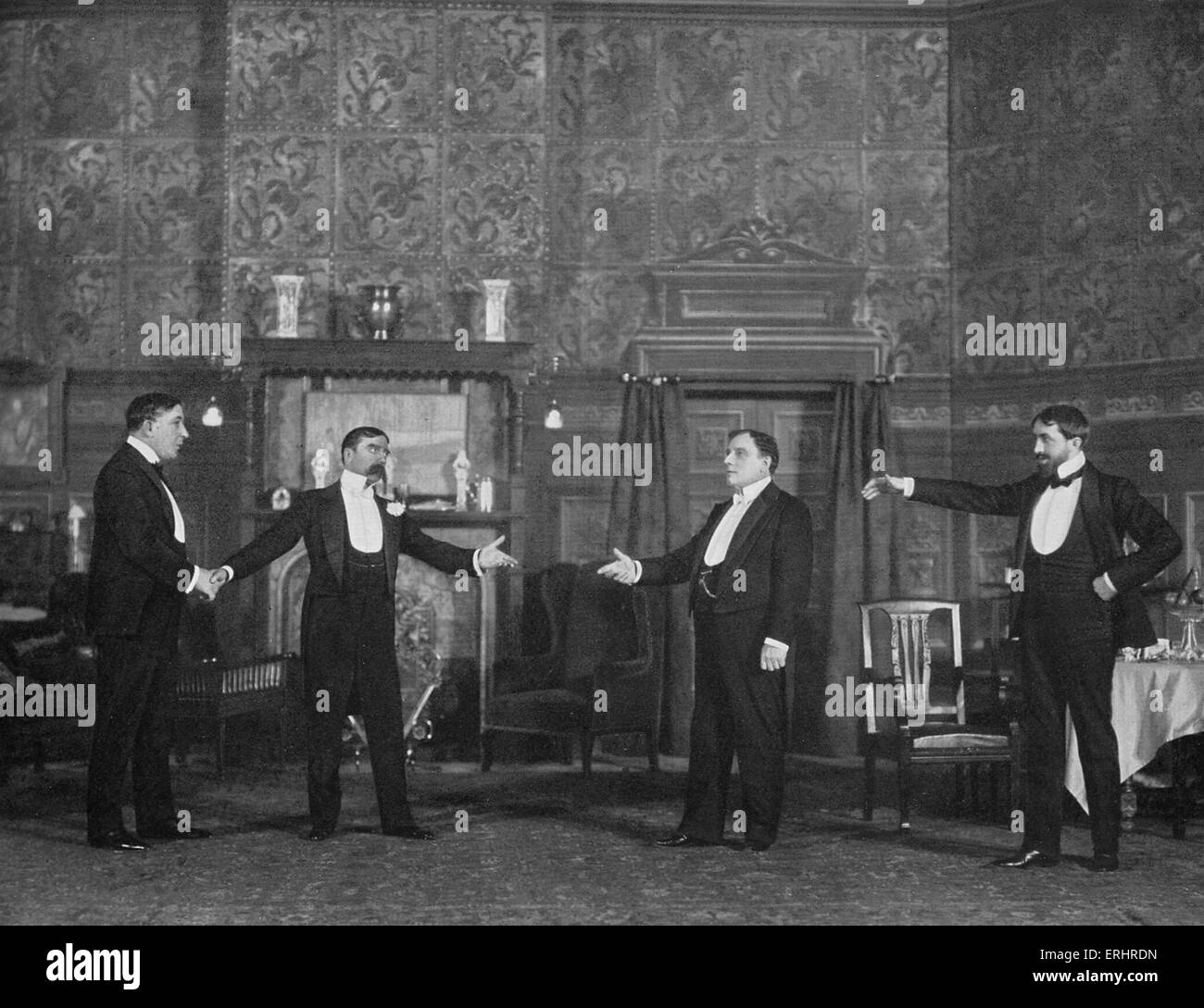 La seconde Mme Tanqueray. Act I - Jouer en quatre actes d'Arthur Wing Pinero (1855 - 1934) au Théâtre National de l'Odéon. Banque D'Images