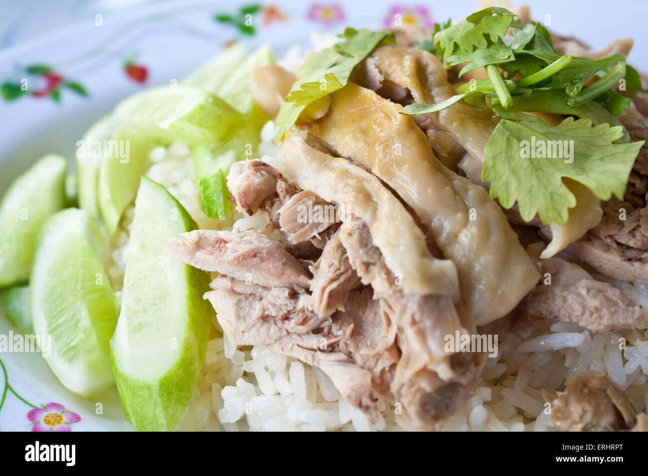 Riz au poulet Hainanese (Khao Man Kai) Stock Photo Banque D'Images