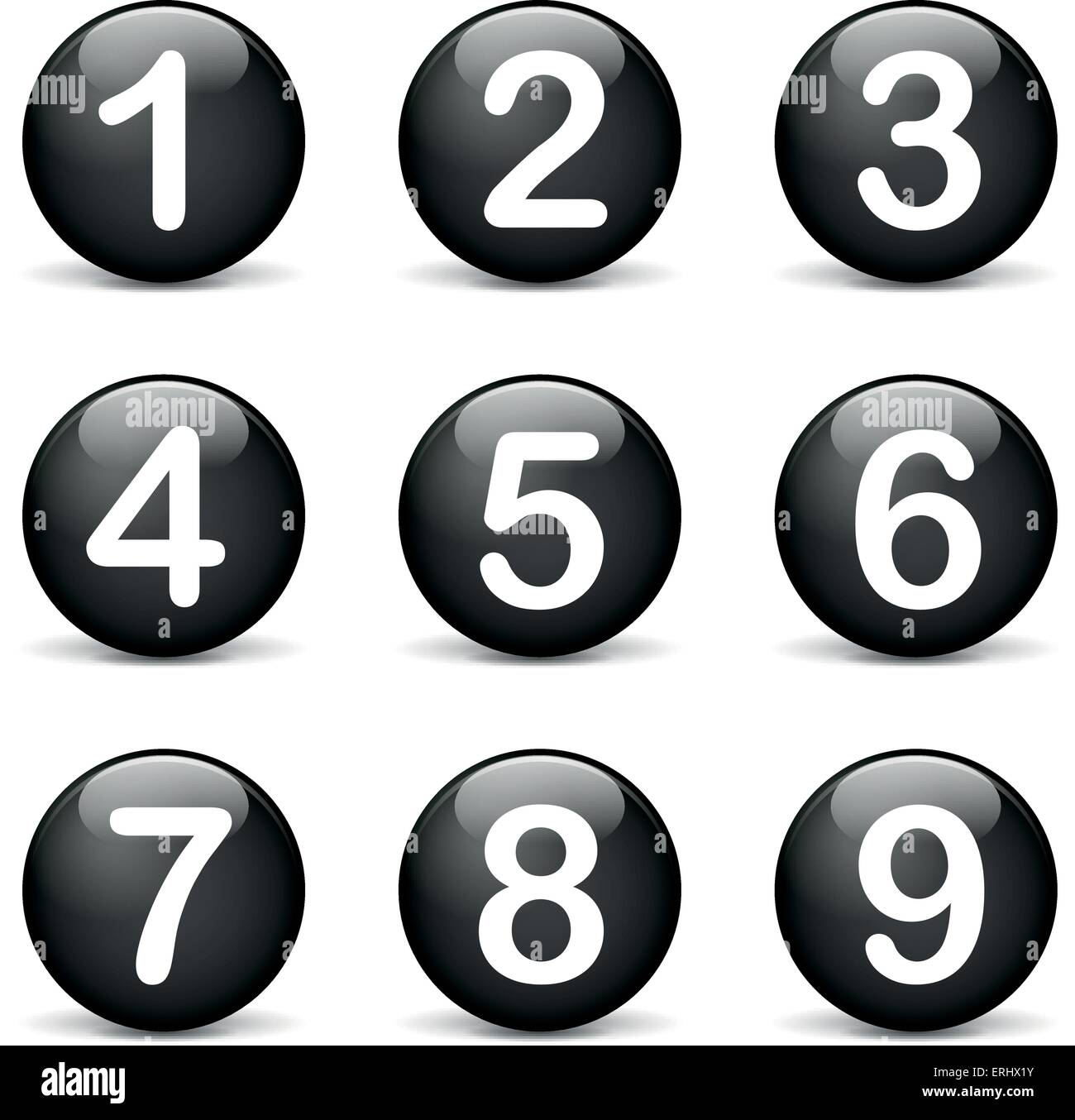 Vector illustration d'icônes numéros noirs sur fond blanc Illustration de Vecteur
