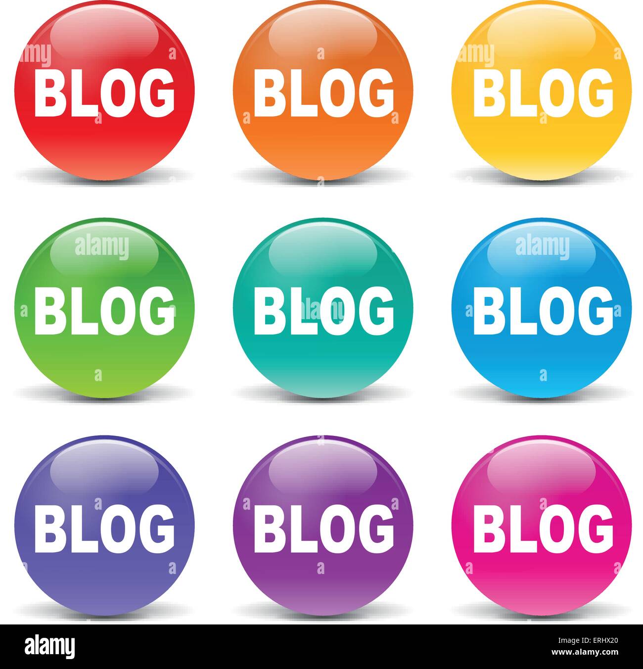 Vector illustration of blog icons set sur fond blanc Illustration de Vecteur