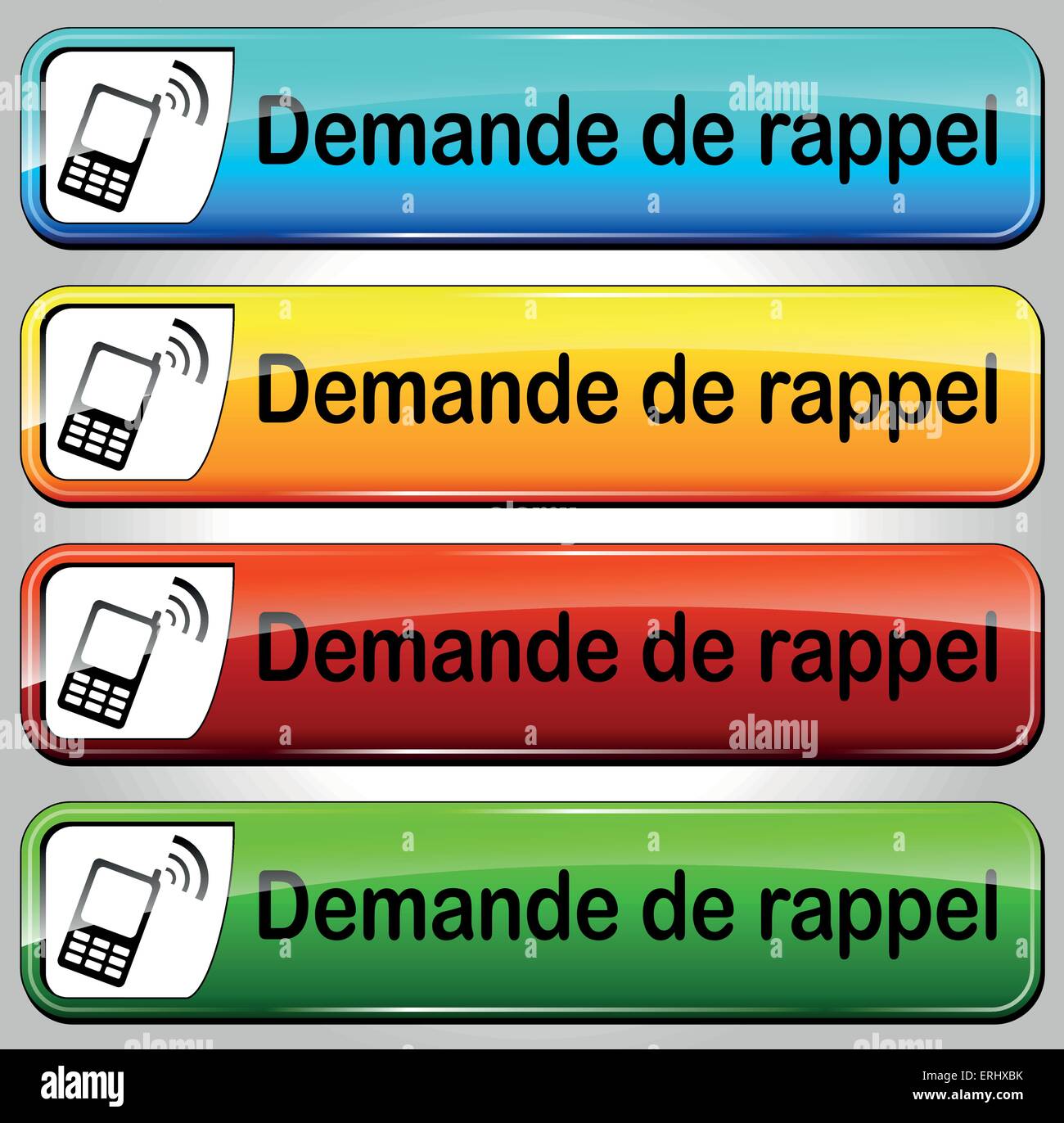 Vector illustration de rappel des boutons web en français Illustration de Vecteur