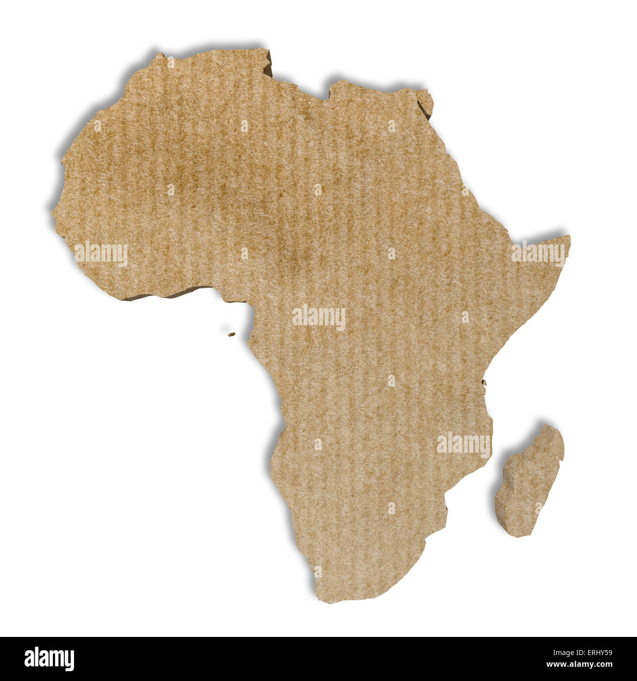 Le rendu 3D d'une carte de l'Afrique texturé Banque D'Images