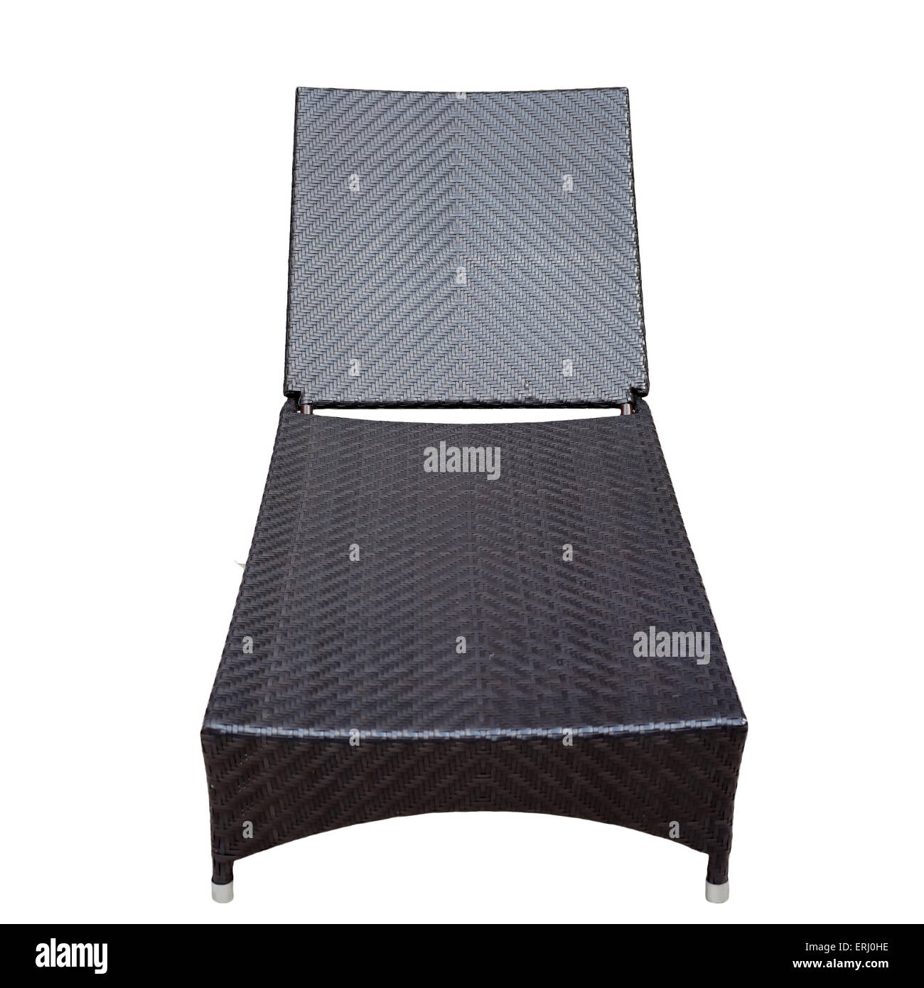 Transats en bois tissé isolé sur fond blanc Banque D'Images