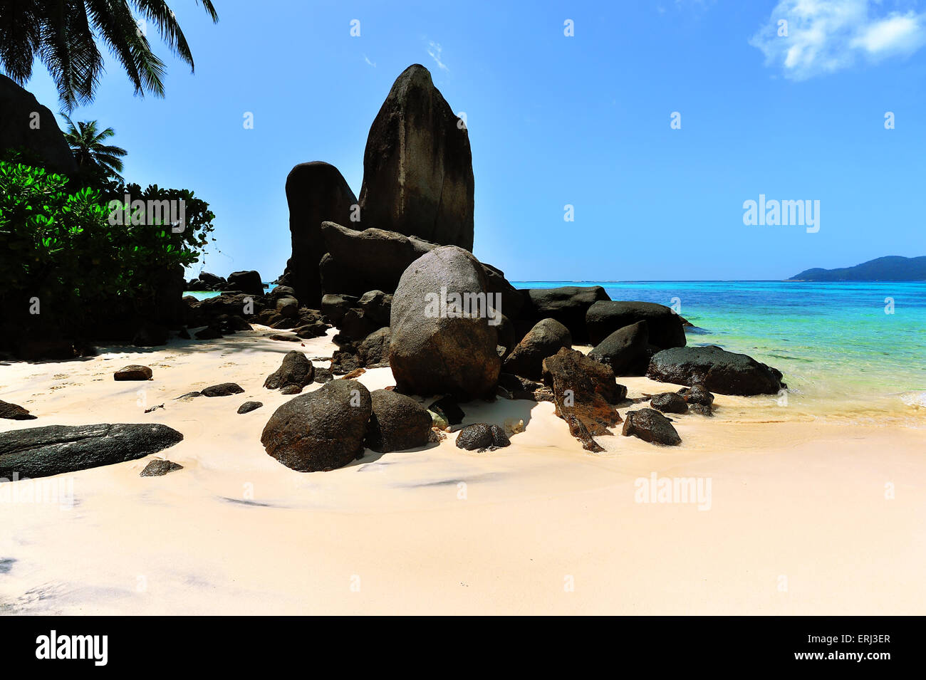 Anse Royale, plage sur l'île de Mahe, Seychelles Banque D'Images