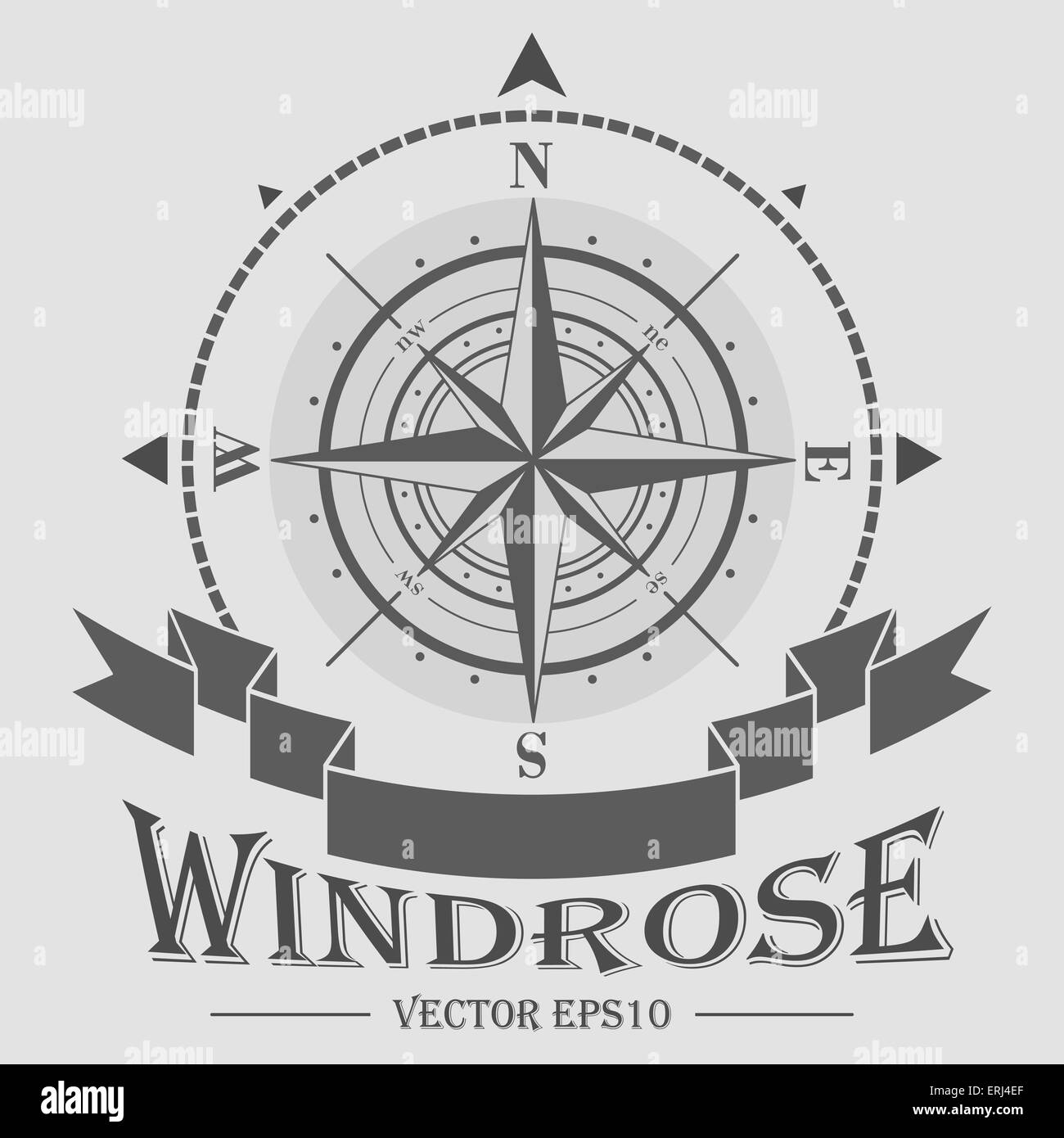 Logo de l'entreprise avec windrose. Vector illustration. Illustration de Vecteur