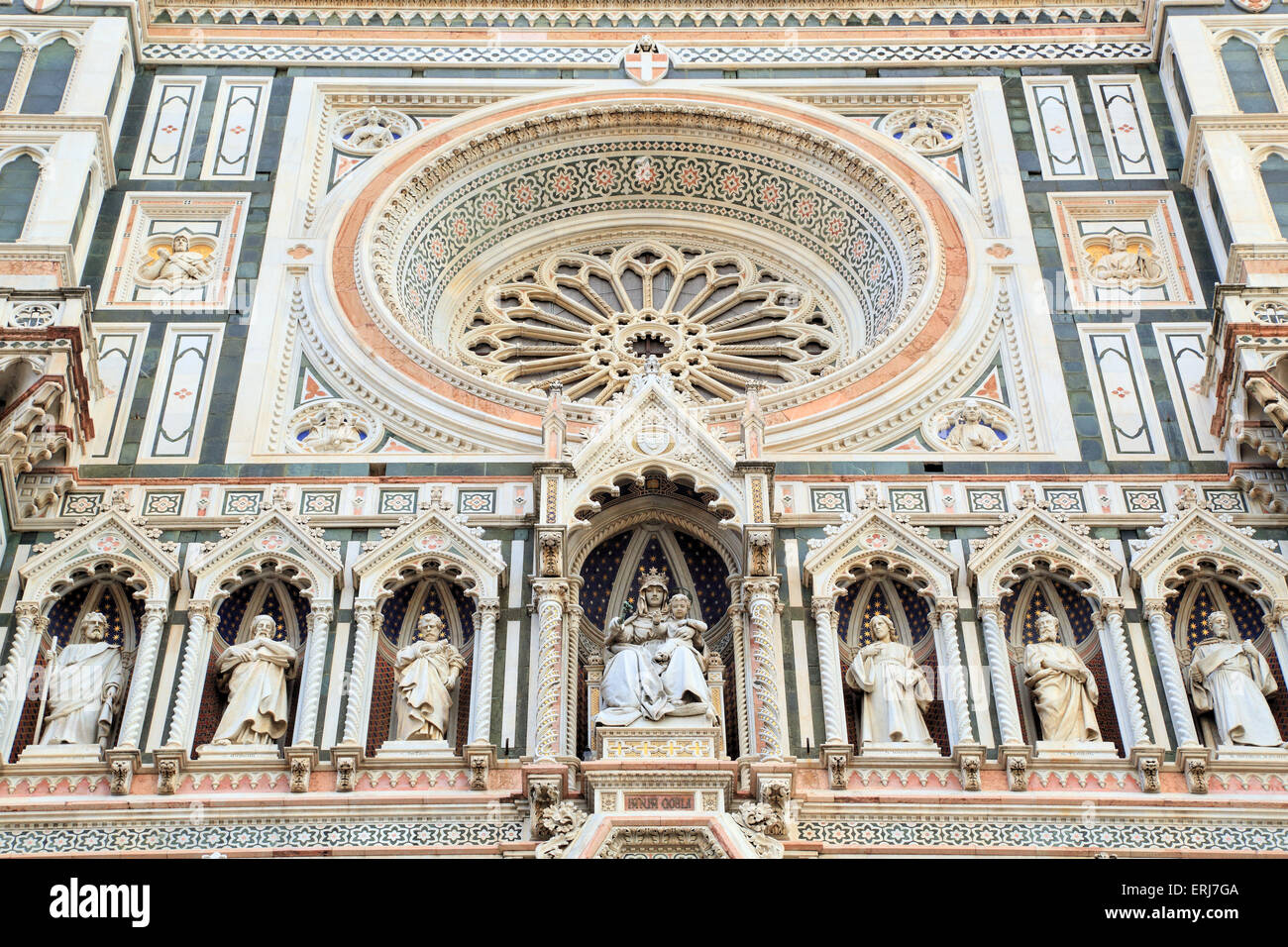 Détail de la Duomo di Firenze, Cathédrale de Santa Maria del Fiore, Florence Banque D'Images