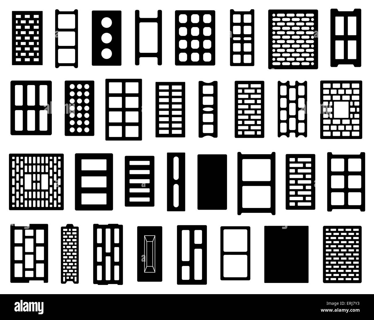 Ensemble de l'argile et briques de béton Banque D'Images