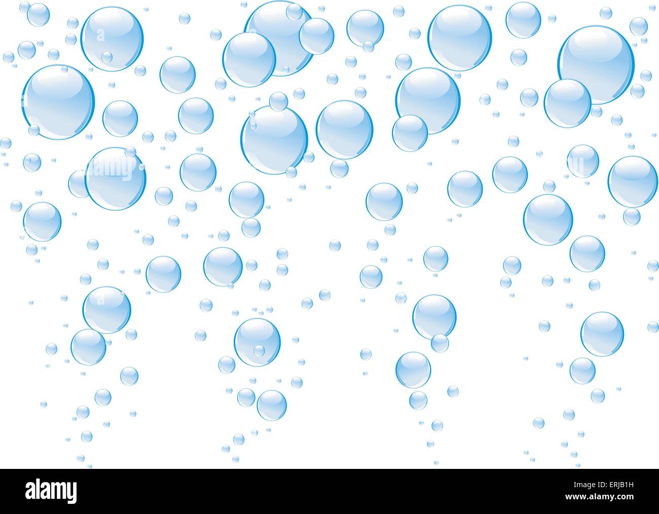 Blue belle bulles isolé sur fond blanc Illustration de Vecteur