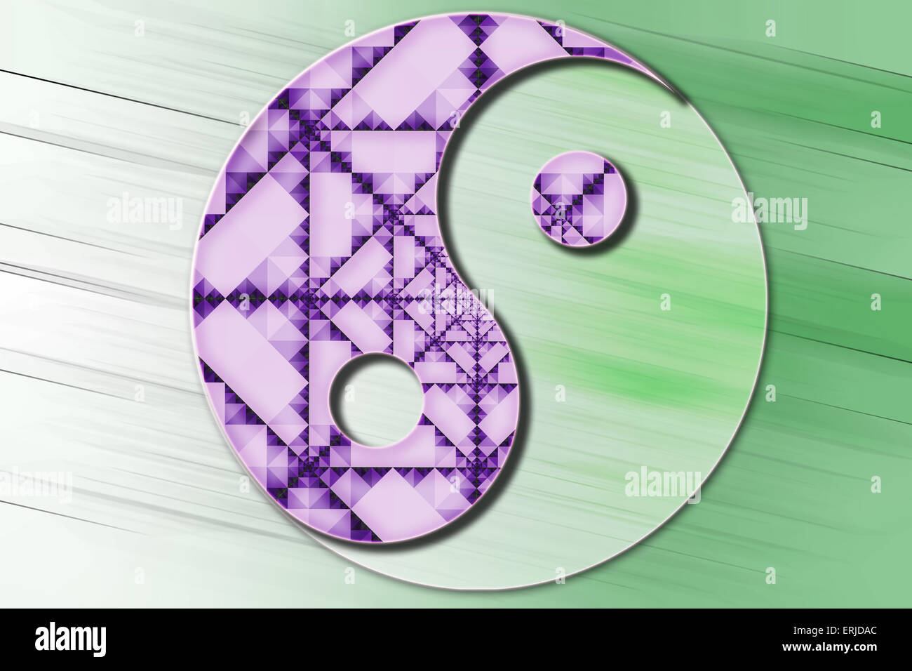 Le symbole Yin Yang stylisé en couleur. Banque D'Images