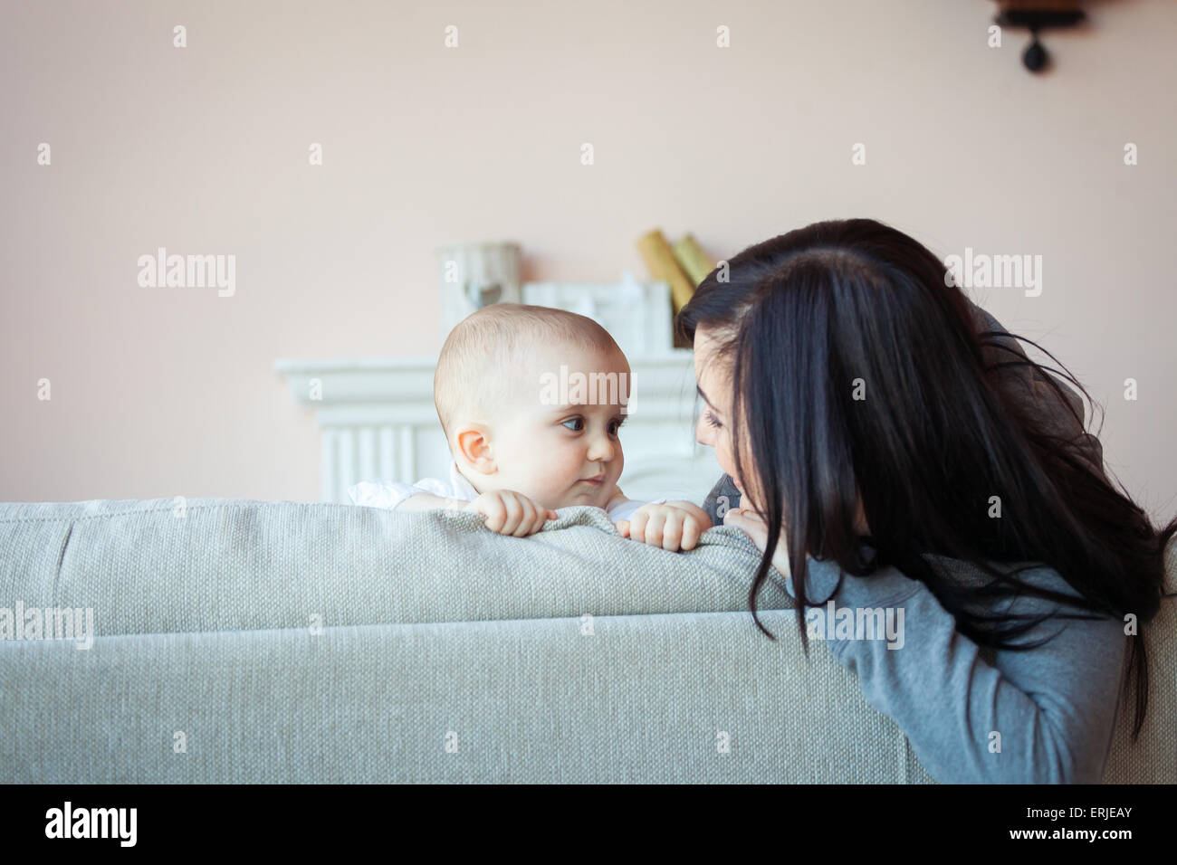 Mother with baby boy Banque D'Images