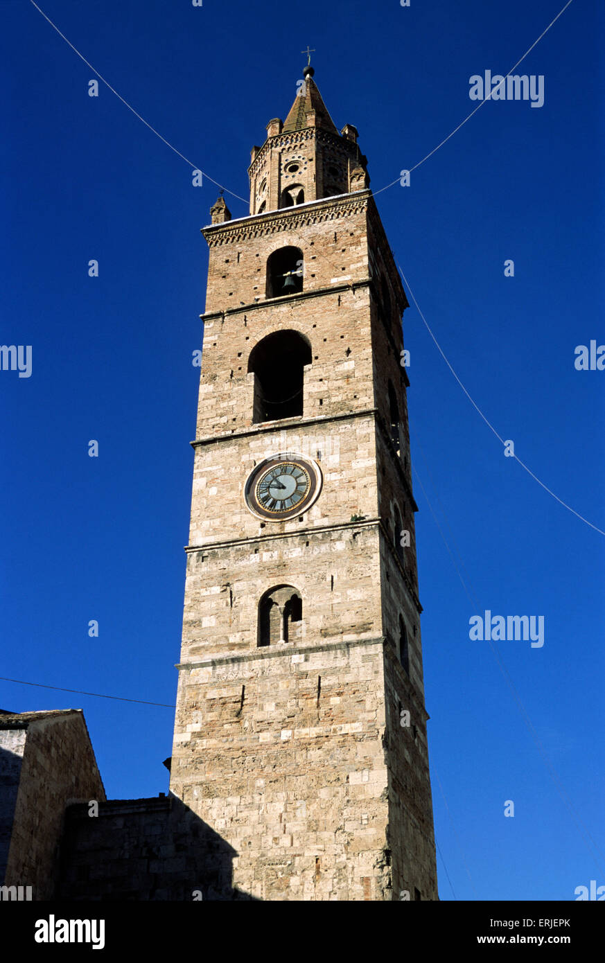 Italie, Abruzzes, Teramo, clocher de la cathédrale Banque D'Images