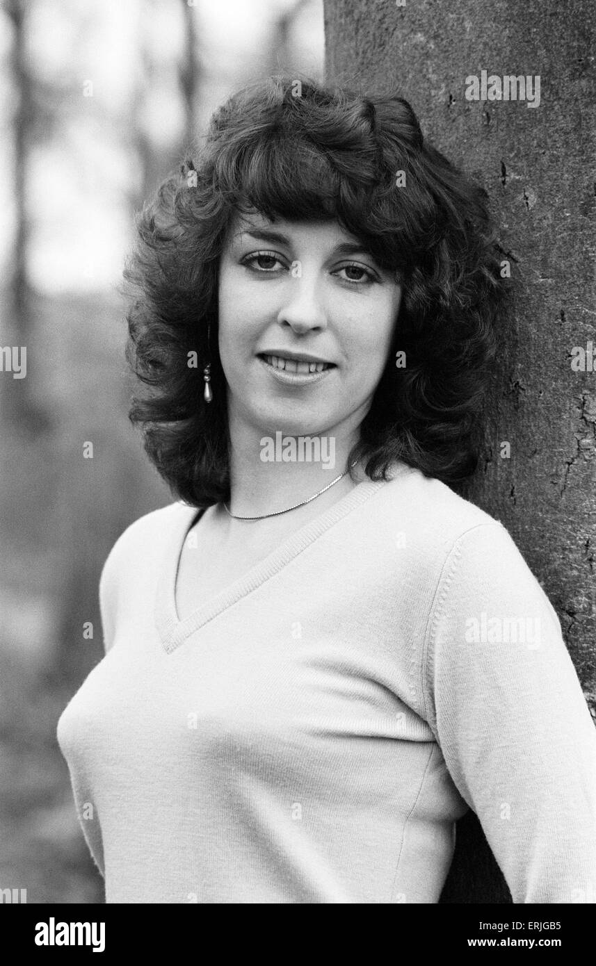 Kerry Swain, présentateur de télévision, 21 ans, a été licencié après seulement deux semaines à la télévision sud-ouest, représenté à Shepperton, 19 janvier 1982. Banque D'Images